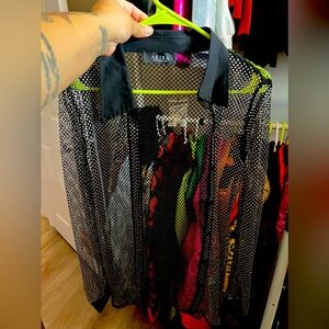 Sheer rhinestone top